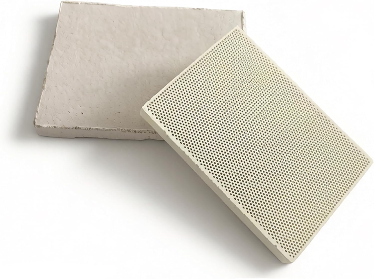 2 Pcs Jewelry Soldering Plate Set - Rectangle Quartz Soldering Board with 4 Feet & Ceramic Honeycomb Soldering Block, Heat Resistant up to 3100°F, for Gold Silver Jewelry Casting Welding Repair