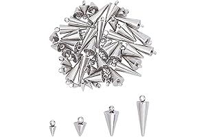 UNICRAFTALE Stainless Steel Small Cone Pendants with Steel Spikes