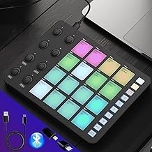 Bluetooth Beat Maker Machine - Portable M-Wave MIDI Controller Drum Pad Keyboard, 2000mAh Battery, Studio Equipment for Recording Music at Home (SMC-PAD Plus with Type-C Lightning Adapter)
