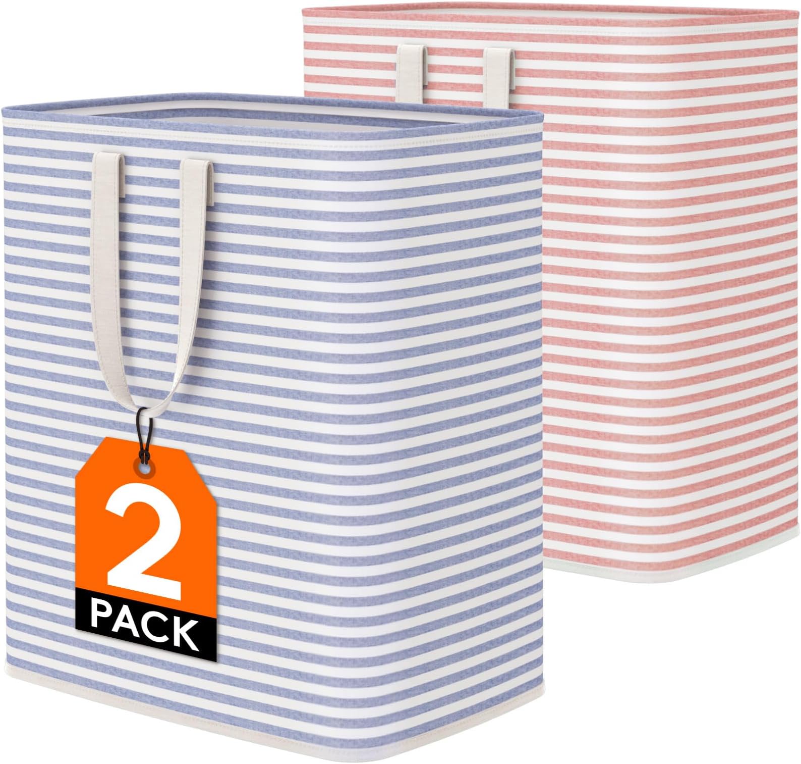 Lifewit 100L Large Laundry Baskets, Laundry Hampers Bags, 2 Pack, Pink&Blue