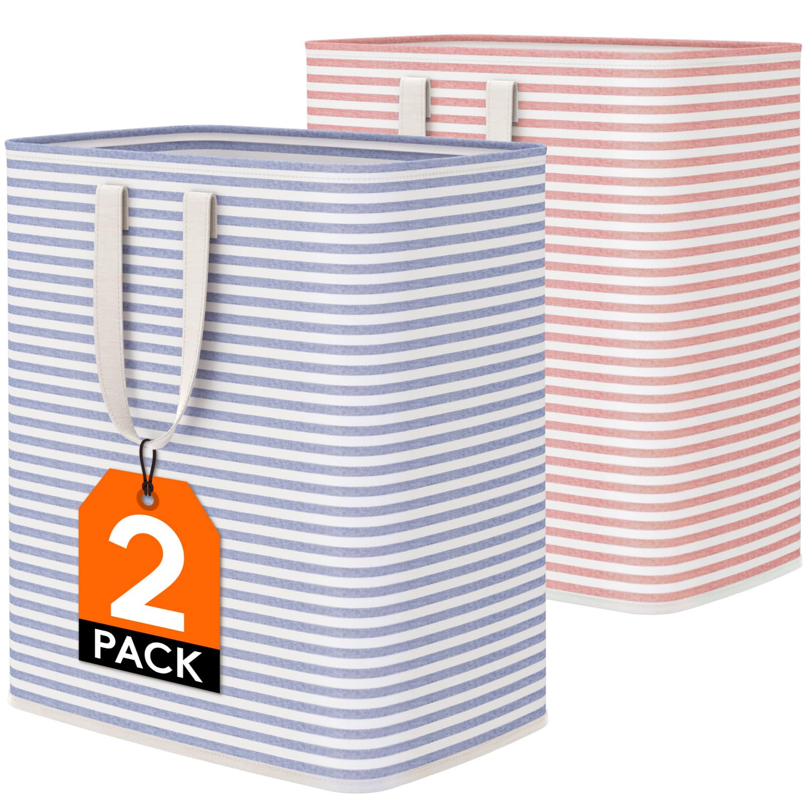 Lifewit 100L Large Laundry Baskets, Laundry Hampers Bags, 2 Pack, Pink&amp;Blue