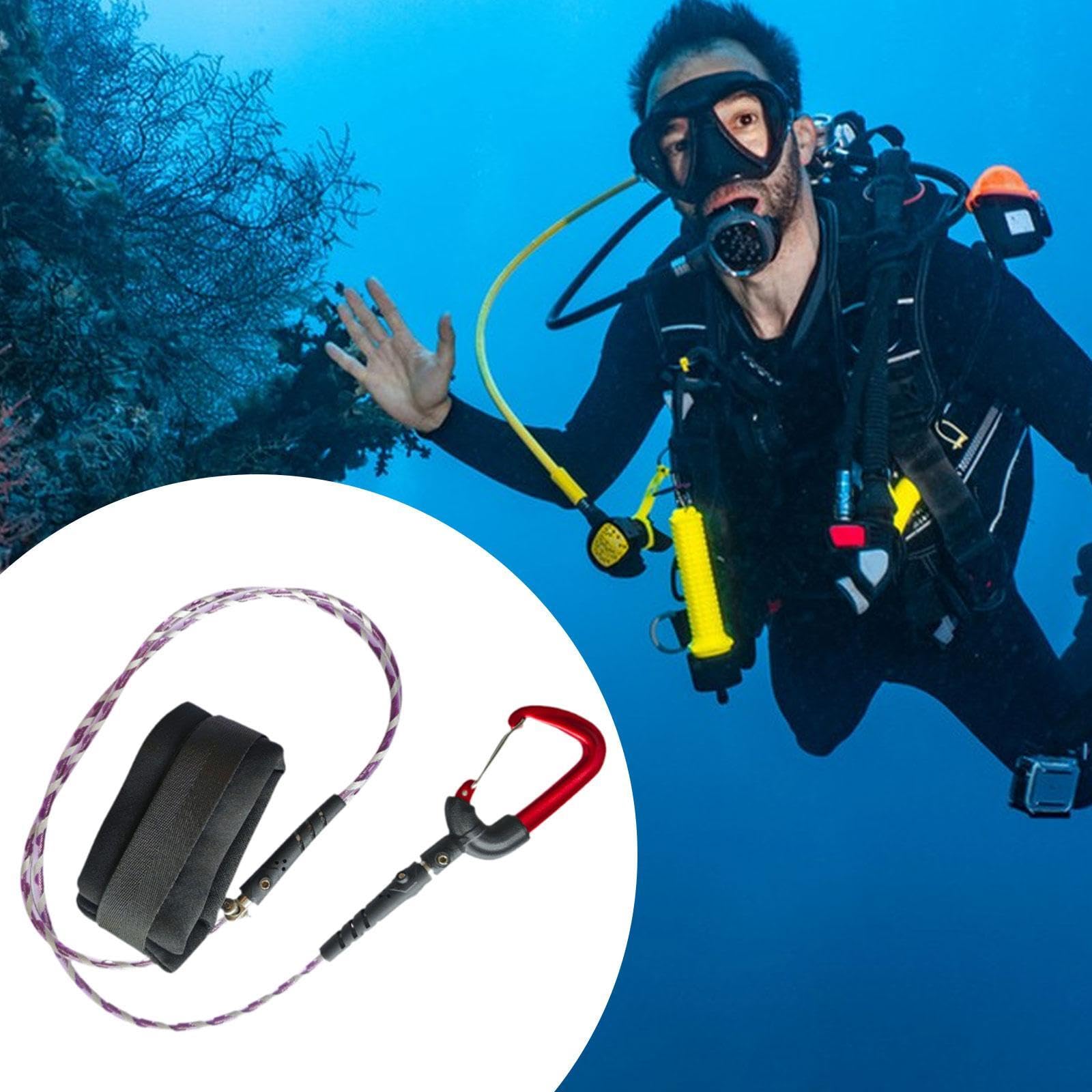 jojomis Freediving Lanyard Scuba Diving Rope Heavy Duty Professional Anti Losing Cable Security Leash for Snorkeling Scuba Accessories- Violet