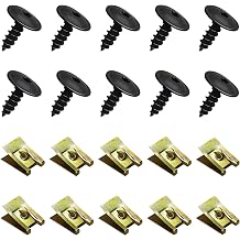 10 Sets Fender Bumper Cover, Bumper Screws, Fender Liner Bumper Cover Splash Shield Scew U Nut Kit, Automotive Clips U Nut Clips Compatible with Audi Q5 S6 R8 A3 A4 A5 A6 A7 A8