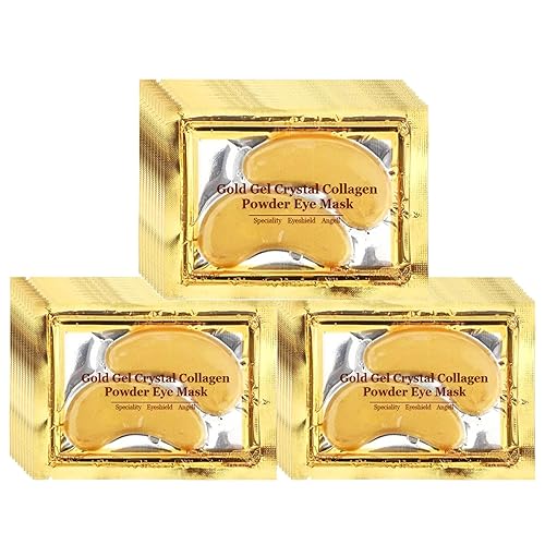 Adofect 28 pares de mascarillas de ojos doradas, almohadillas de gel de colágeno para ojos para hinchazón y círculos oscuros debajo de los ojos para