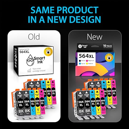 Miniatura 7 de Smart Ink Cartucho de tinta de repuesto compatible para impresoras HP 564 XL 564XL de alto rendimiento 10 unidades (4 negras y 2 CMY) para
