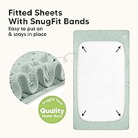 Vista 54 de 2-Pack Waterproof Baby Crib Sheets for Boys, Girls - 52x28 Viscose Derived from Bamboo Toddler Bed Sheet Neutral, Fitted Crib Mattress Protector