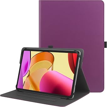 HGWALP Universal 9",9.7",10.1",10.2",10.5",10.9",11" Tablet Case,Protective Cover Stand Folio Case for 9-11 Inch Tablet,Case Cover with Pen Holder for iPad, Samsung, Purple