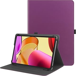 HGWALP Universelle 9, 9,7, 10,1, 10,2, 10,5, 10,9, 11 Zoll Tablet-Hülle, Schutzhülle und Stand-Folio für 9–11 Zoll Tablets, Tablet-Hülle mit Stifthalter für iPad, Samsung, andere Tablets – Lila