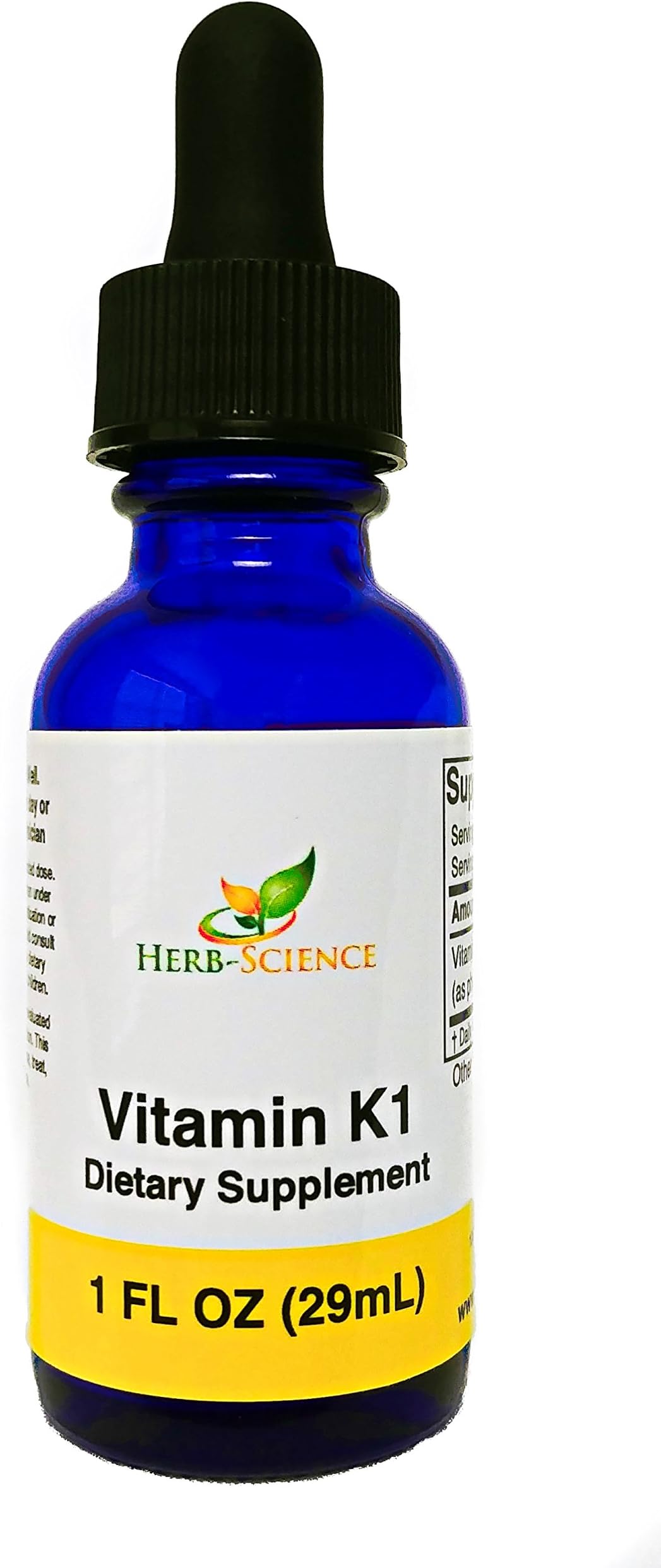 Vitamin K1 Drops - Pure Cold-Processed VIT K1 & Safflower Oil Supplement - Supports Blood, Bone, Skin Health - Drops for Oral & External Use - No Alcohol, Vegan, 1 Fl oz, 36 Servings