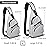 AMJ Crossbody Sling Bag Men Women, Casual Shoulder Backpack, Chest Daypack Satchel for Hiking Travel (Small, White Gray)