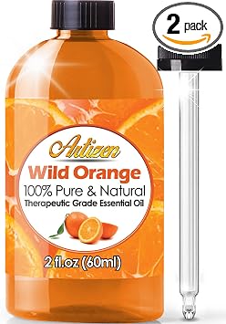 Artizen Wild Orange Essential Oil 100% Pure & Natural - Undiluted Therapeutic Grade - Huge 2oz Bottle - Perfect for Aromatherapy, Relaxation, Skin Therapy & More!