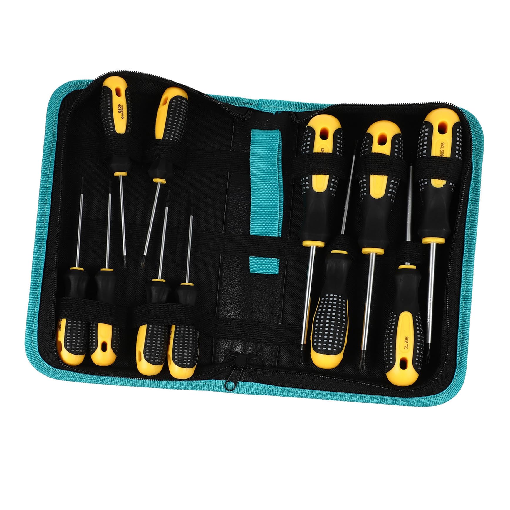 BESTonZON Set di Cacciaviti a Stella di Sicurezza 11 Pezzi, T5-t30, Impugnatura Ergonomica, per Riparazioni Auto e Casa, Utensili Manuali