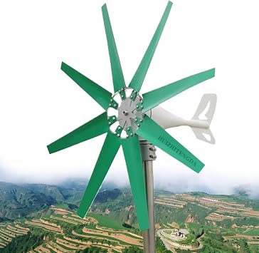 10000W 12V/24V Vertical Axis Wind Turbine Generator,8 Blades Start-Up 2M/S Rated 13M/S for Home Boat Wind Solar System,48v