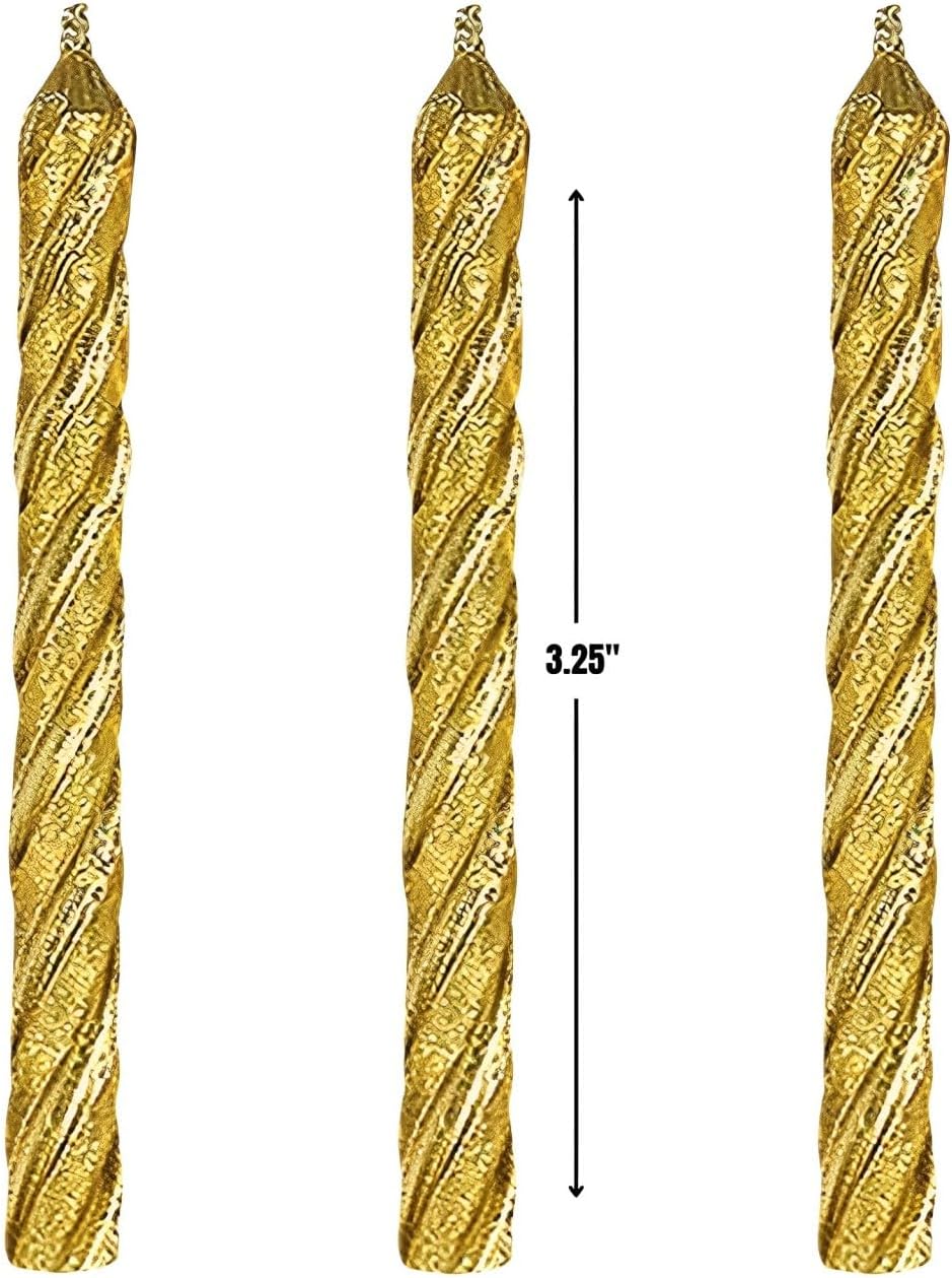 Eye-Catching Blue Spiral Candles with Star Topper - 2.5" (8 Count) - Delightful Birthday & Celebration Decor - Ideal for All Ages