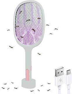 LENIO Mosquito Kill, 3 in 1 Electric Mosquito Repellent, Fly Killer Bug Zapper Rechargeable USB, Portable Killer Racket, for Kitchen, Home, Garden and Outdoors.