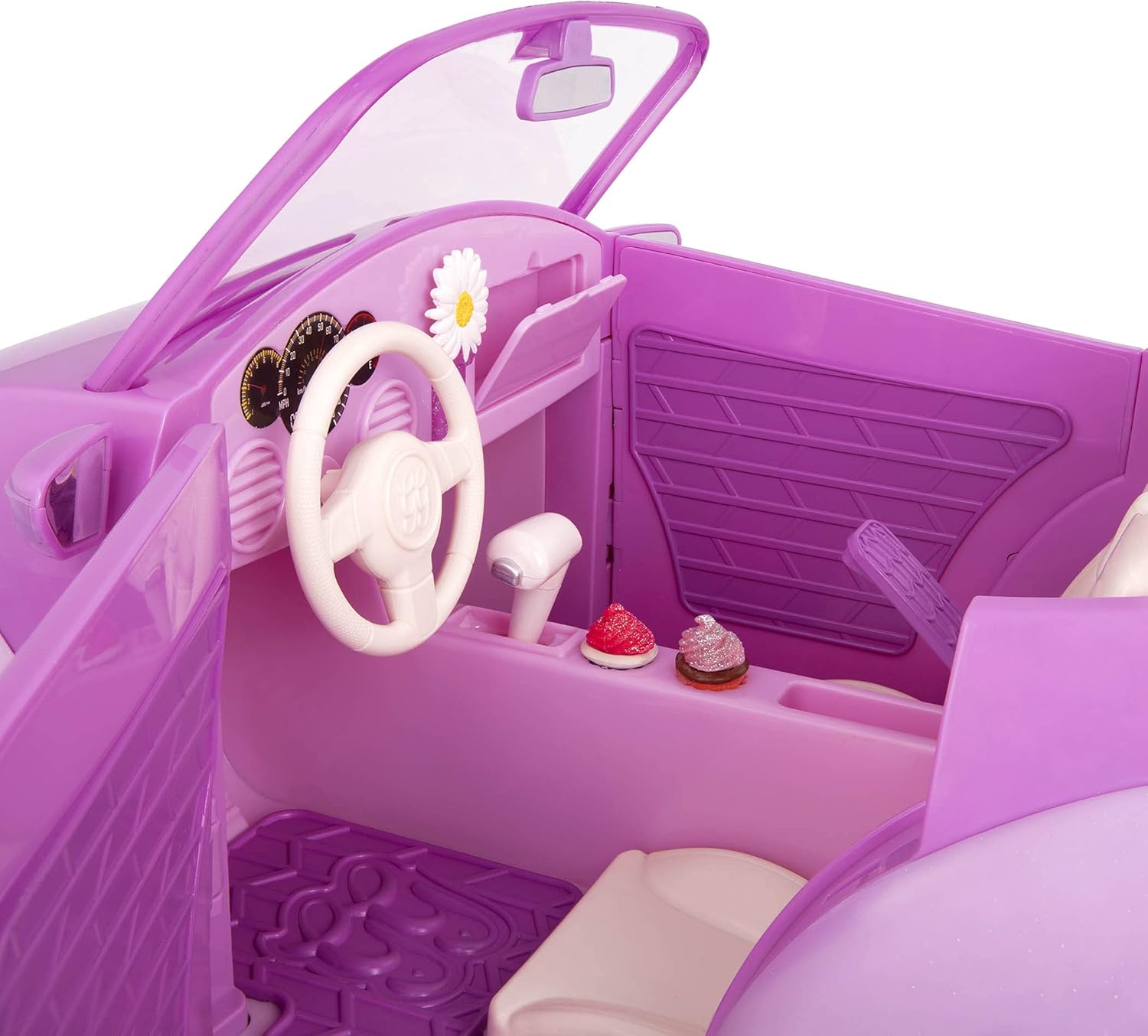 Suреr Bіg Clеаrаnсе! Glitter Girls Doll & Vehicle Playset – Purple Convertible Car & 14-inch Poseable Doll Candice – Rolling Wheels, Opening Doors, Trunk & Interior Storage – Toys, Clothes, and Accessories for Ages 3+