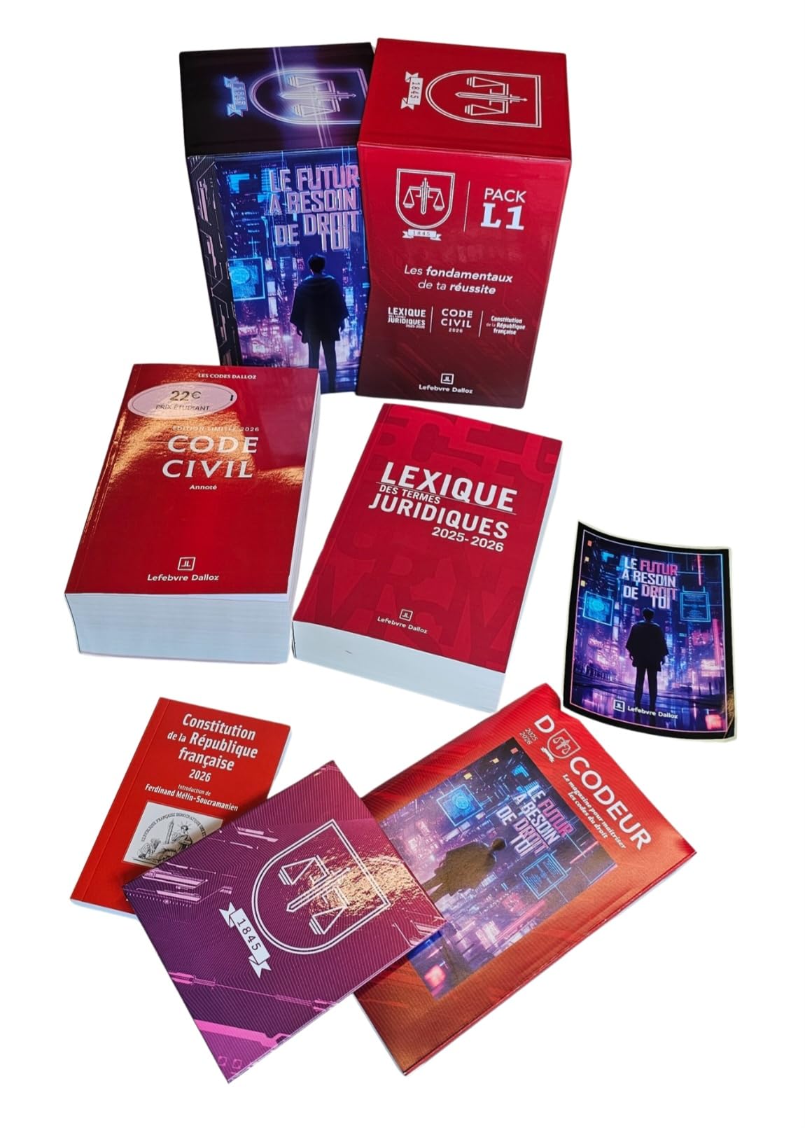Pack L1 2026 : Code civil - Lexique des termes juridiques - Constitution de la République Fr. 24e
