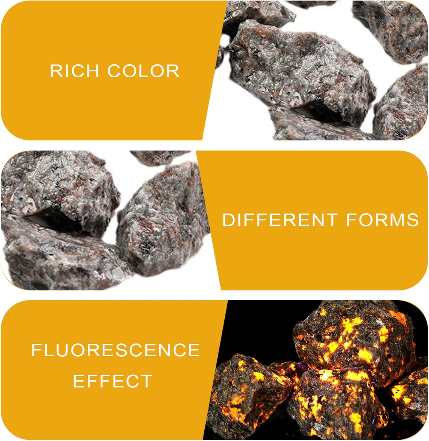 Rocks for Tumbling, 300g/0.66lbs Fluorescent Crystal Rocks Under UV, Natural Rocks for Tumbling, Cabbing, Fountain Rocks, Crystals and Healing Stones, Rocks for Tumbling