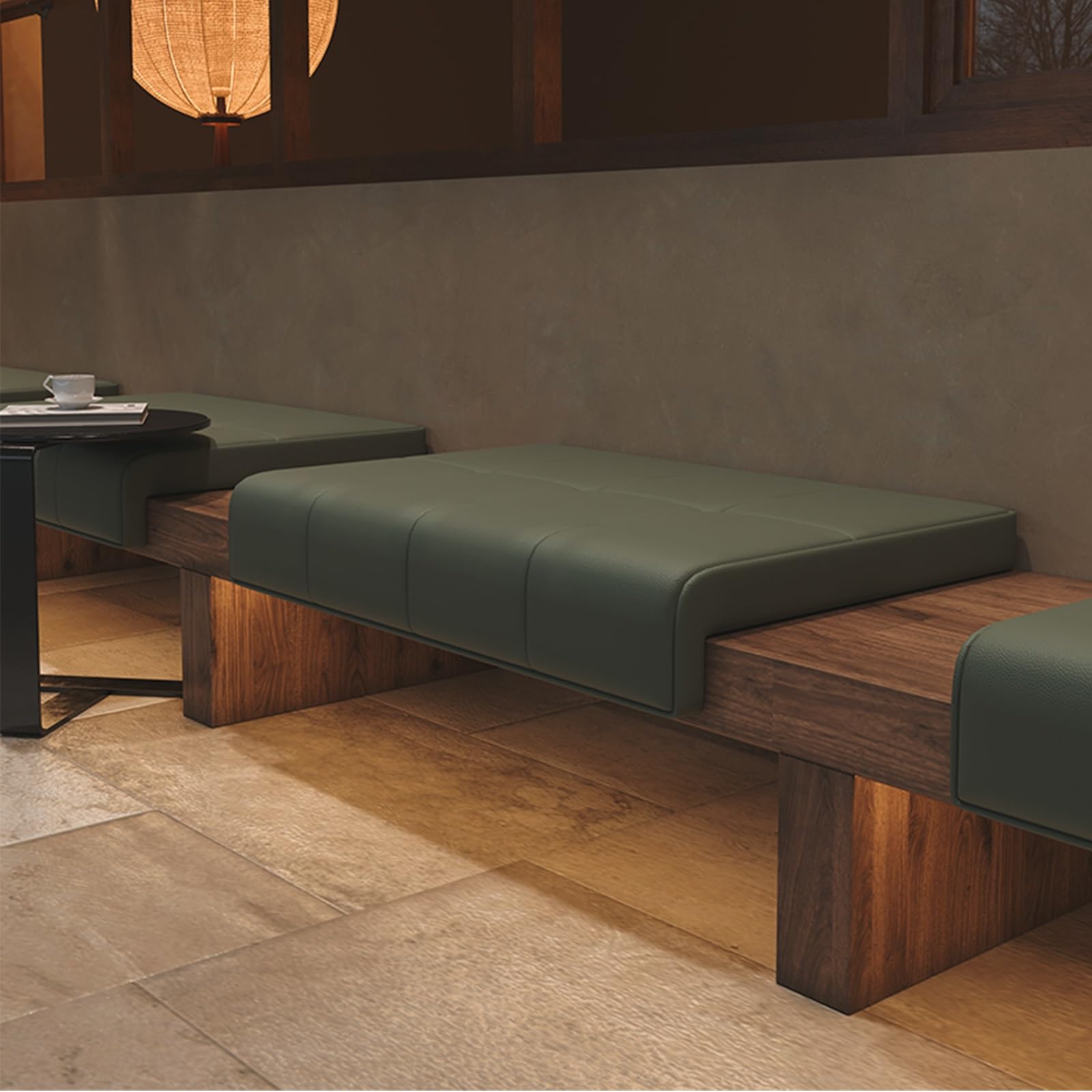 Cuscino per Scale in Pelle, Cuscino per Panca Spesso 5,5cm con Spugna ad Alta Resilienza, per Ristoranti, Biblioteche, Cuscini per Panche e Finestre a Bovindo(Brown)