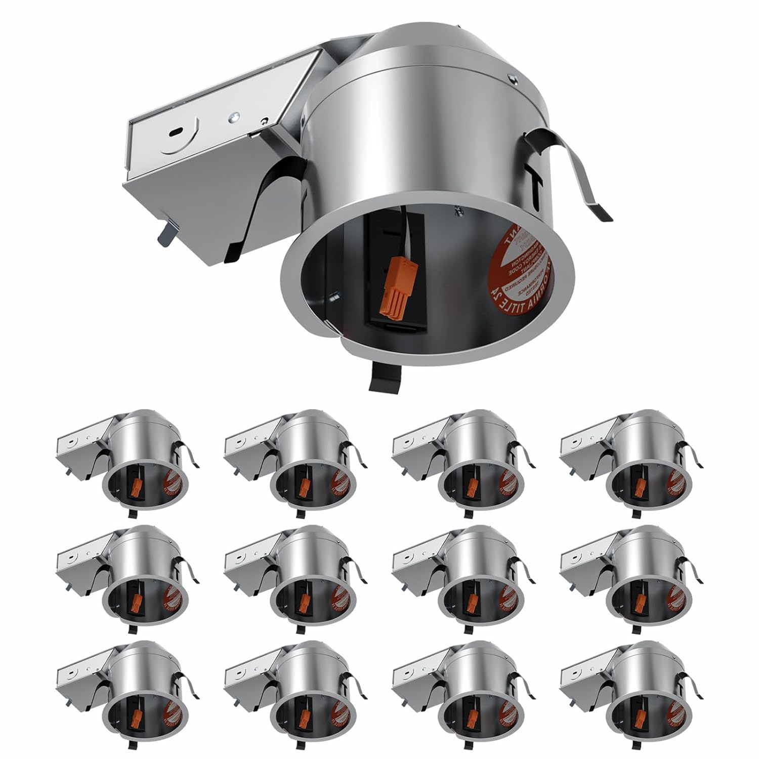 12 Pack 4 Inch Recessed Lighting Housing, Shallow 2024 Version IC Rated & Air Tight Can Light Housing, Recessed Retrofit Downlight Housing, TP24 Connector, ETL Listed