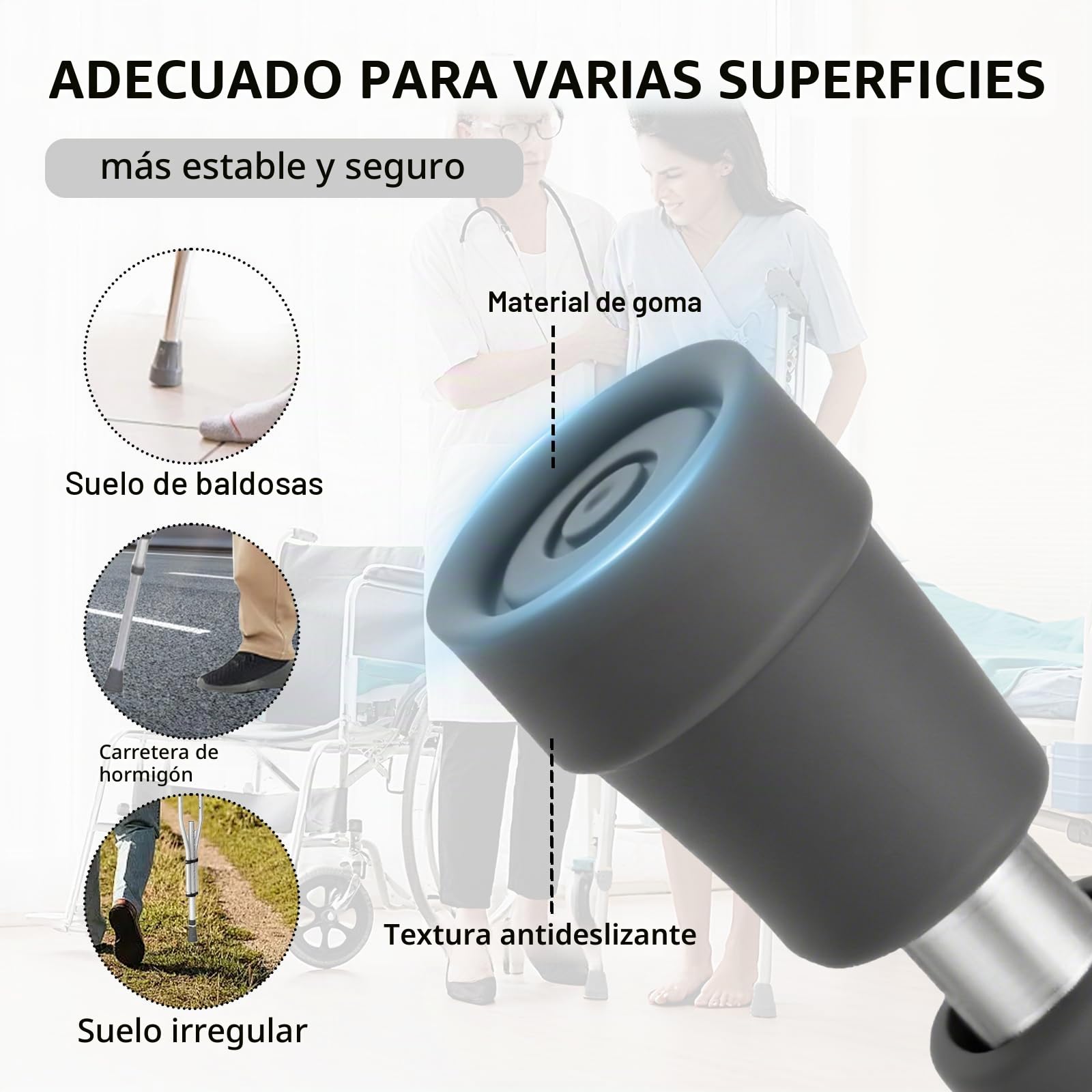 Muletas para Axilas, Plegables Muletas Adulto Altura Ajustable, Capacidad de Carga 150 KG, Muletas de Aluminio con Apoyos Blandos para Antebrazos y Manos, 1 Par