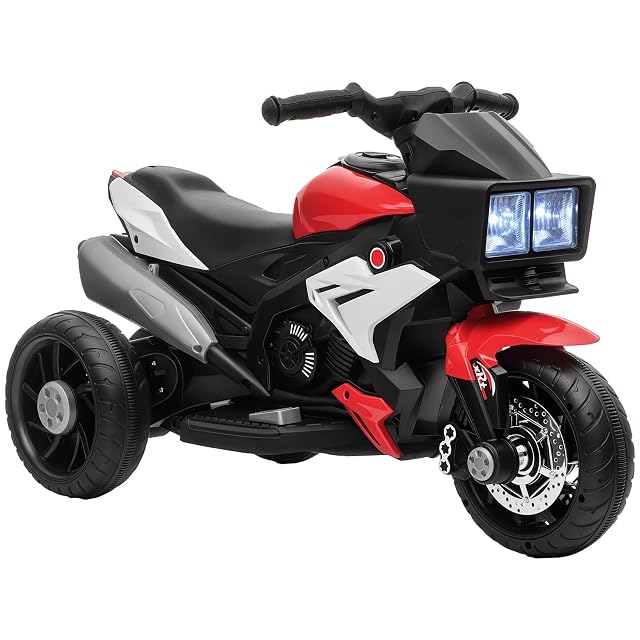 HOMCOM Moto Eléctrica para Niños Moto de Batería 6V +3 Años Rojo y Negro