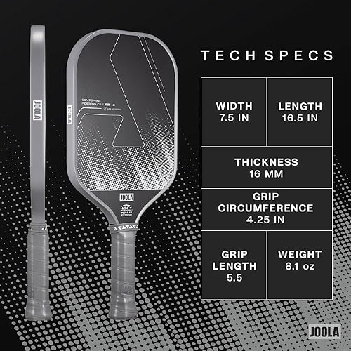 Vista 5 de JOOLA Ben Johns CAS Perseus or Hyperion 16mm Carbon Fiber Pickleball Paddle - CAS Surface Tech - Control & Power Paddle - USAP Approved - Aero Curve