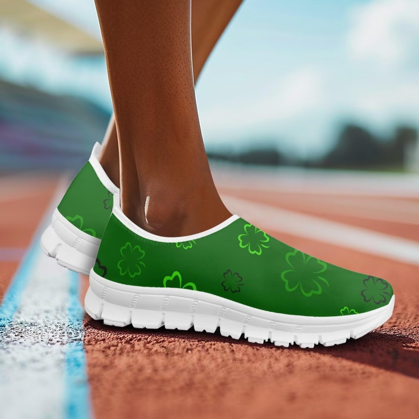 Męskie buty do chodzenia, wsuwane, trampki, podparcie łuku, lekkie mokasyny do joggingu, biegania, biała podeszwa, Cztery liście, 40 EU