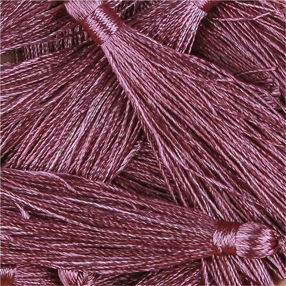 Handmade Tassel 50pcs 9.5cm/3.75 Inch Key Tassels, Polyester, DIY Handmade Bookmark for Crafts Accessories of Home(MEDIUMVIOLETRED)