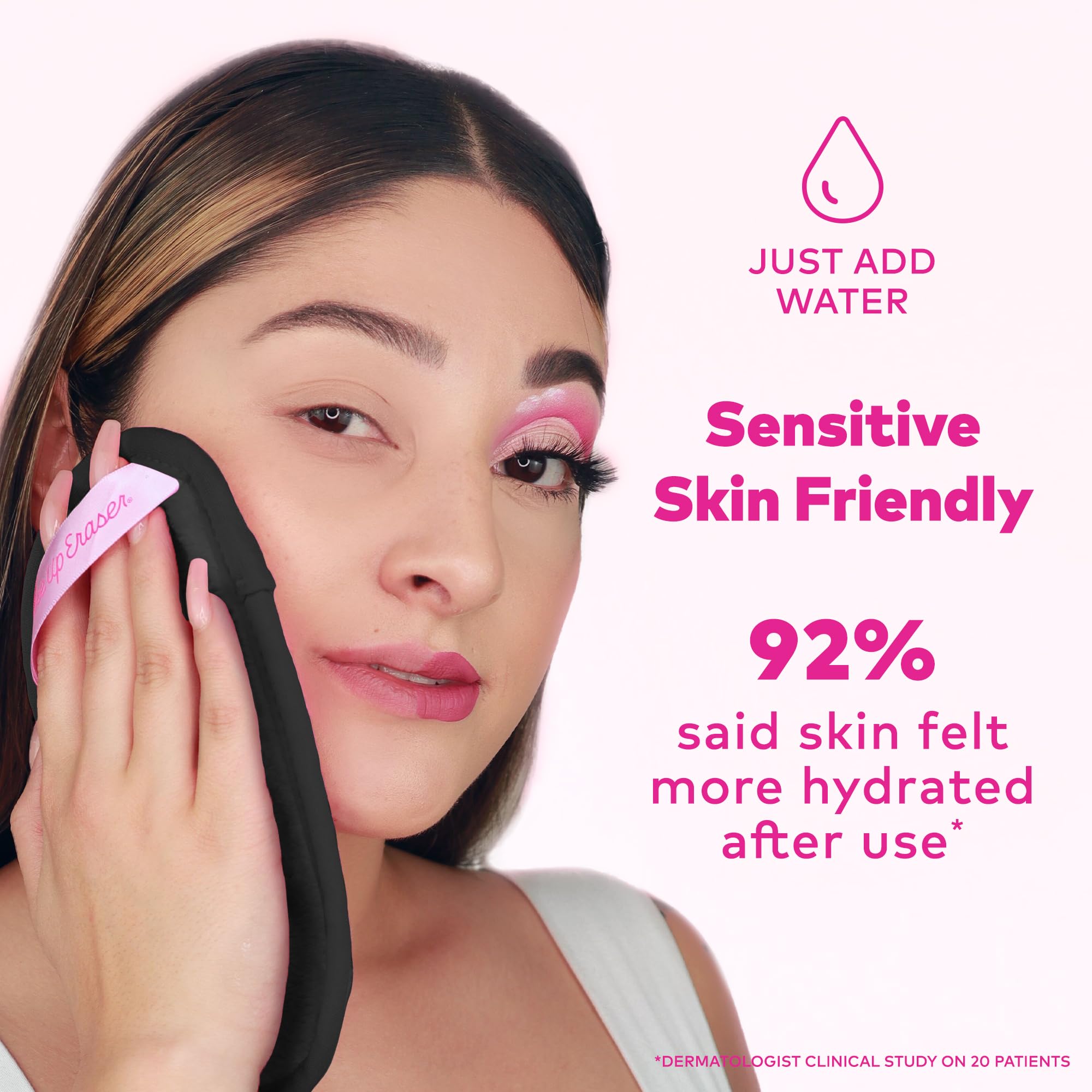 The Original  Mini Pro, borra todo el maquillaje con solo agua, incluyendo rímel impermeable, delineador de ojos, base, lápiz labial, protector solar y mucho más. Negro elegante, 1 unidad 3