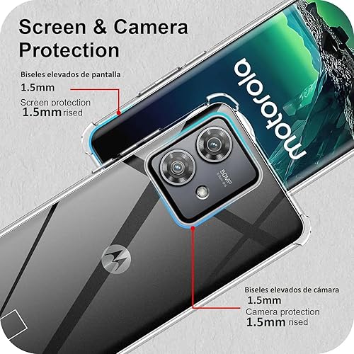 Miniatura 2 de Funda para Motorola Moto Edge 40 Neo Clear TPU Cuatro Esquinas Cubierta Protectora Transparente Suave