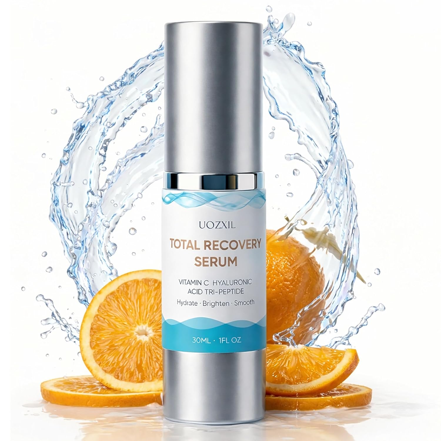 Total Recovery Serum - Vitamin C, Hyaluronic Acid & Peptide Complex – Firms, Lifts, Hydrates & Brightens Skin, Targets Fine Lines, Wrinkles – All-In-One Face Serum for Women, 1 Fl Oz