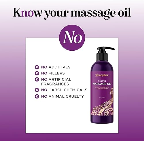 Miniatura 4 de Aceite de masaje de lavanda para parejas  Aceite de masaje corporal completo no graso, no mancha, irresistiblemente sedoso, para terapia de masaje