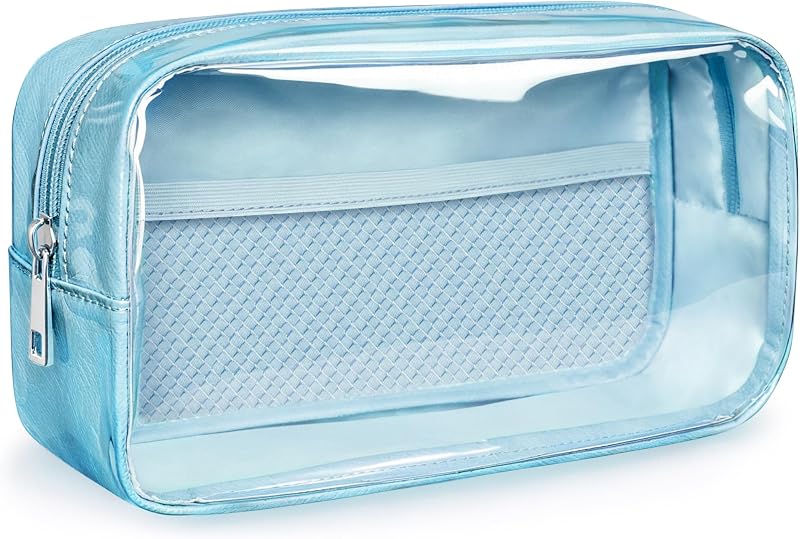 Necessaire de maquiagem transparente WLLWOO WLLWOO em PVC com zíper, 20,07 x 7,01 x 11,51 cm, 1 unidade