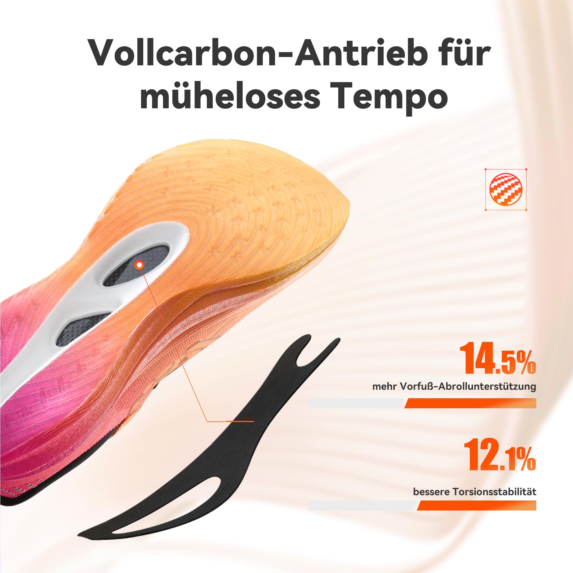 XTEP Scarpe da Corsa Uomo 260X, Scarpe da Maratona Aggiornate con 85% Ammortizzazione, Allenamento di Corsa con Placca di Carbonio Leggera, Respiranti e Antiscivolo