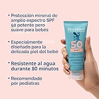Vista 2 de BLUE LIZARD Protector solar mineral para bebés con óxido de zinc, SPF 50+, resistente al agua, protección UVA/UVB con tecnología Smart Cap, sin