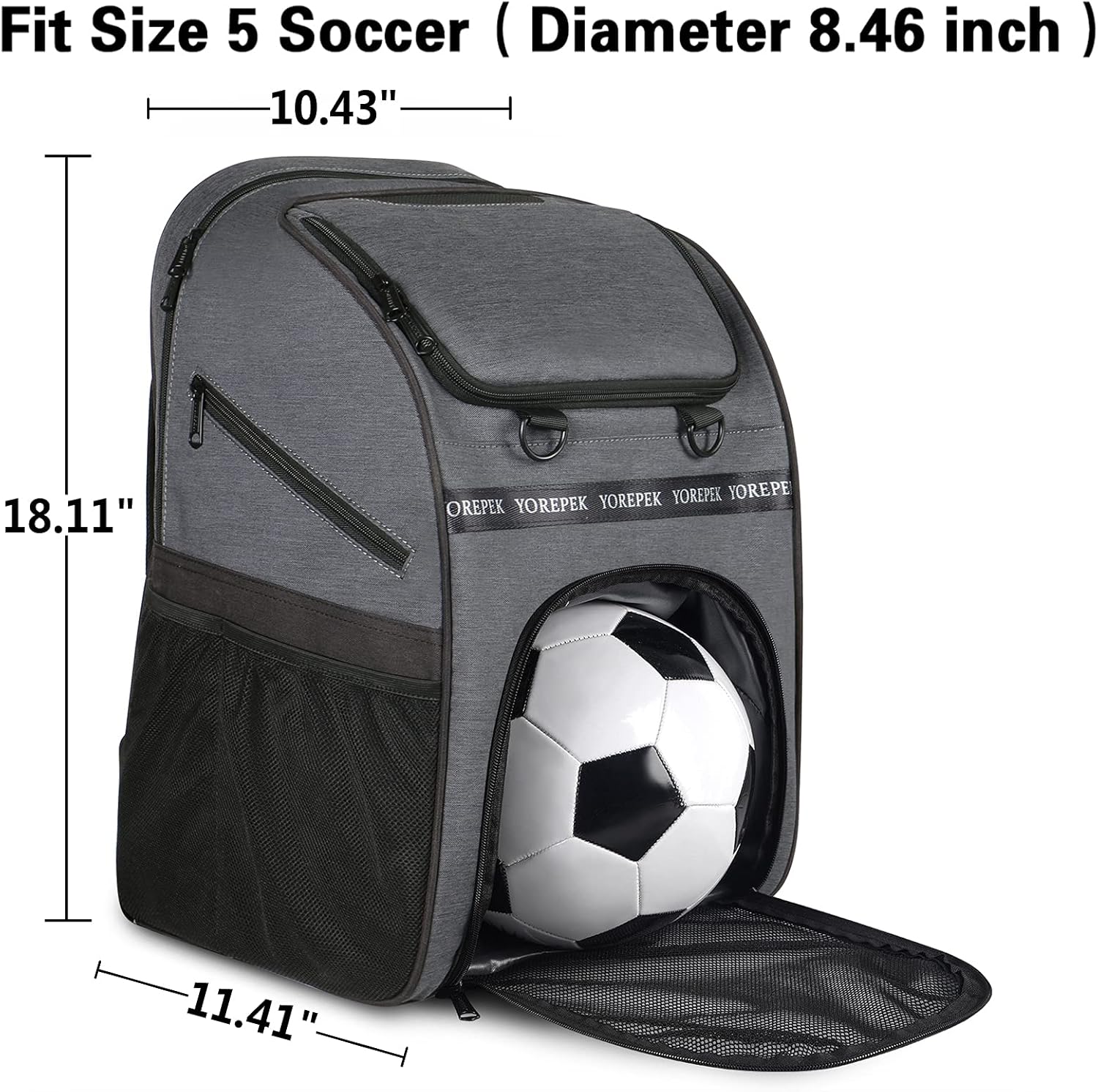 YOREPEK Soccer Bag, Soccer Backpack with Ball Compartment for Youth Boys and Girls Fit Basketball Volleyball, Large Capacity Sports Equipment Bags to School Gym Outdoor Camping, Black : Sports & Outdoors