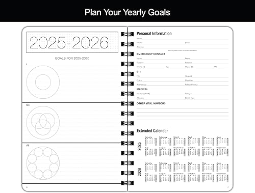 Miniatura 10 de Agenda minimalista fechada  Descripción general del calendario mensual de 12, listas de tareas, planificación semanal y diaria (8.5 x 11 pulgadas),