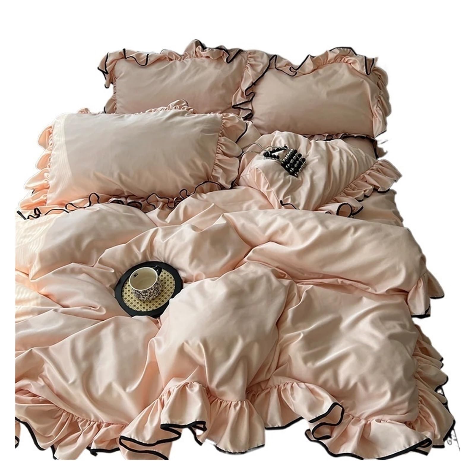 Housse couette en soie style princesse douce et soyeuse pour lit 150x200