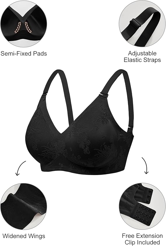 Comfortable wireless seamless bra for women with full coverage support
