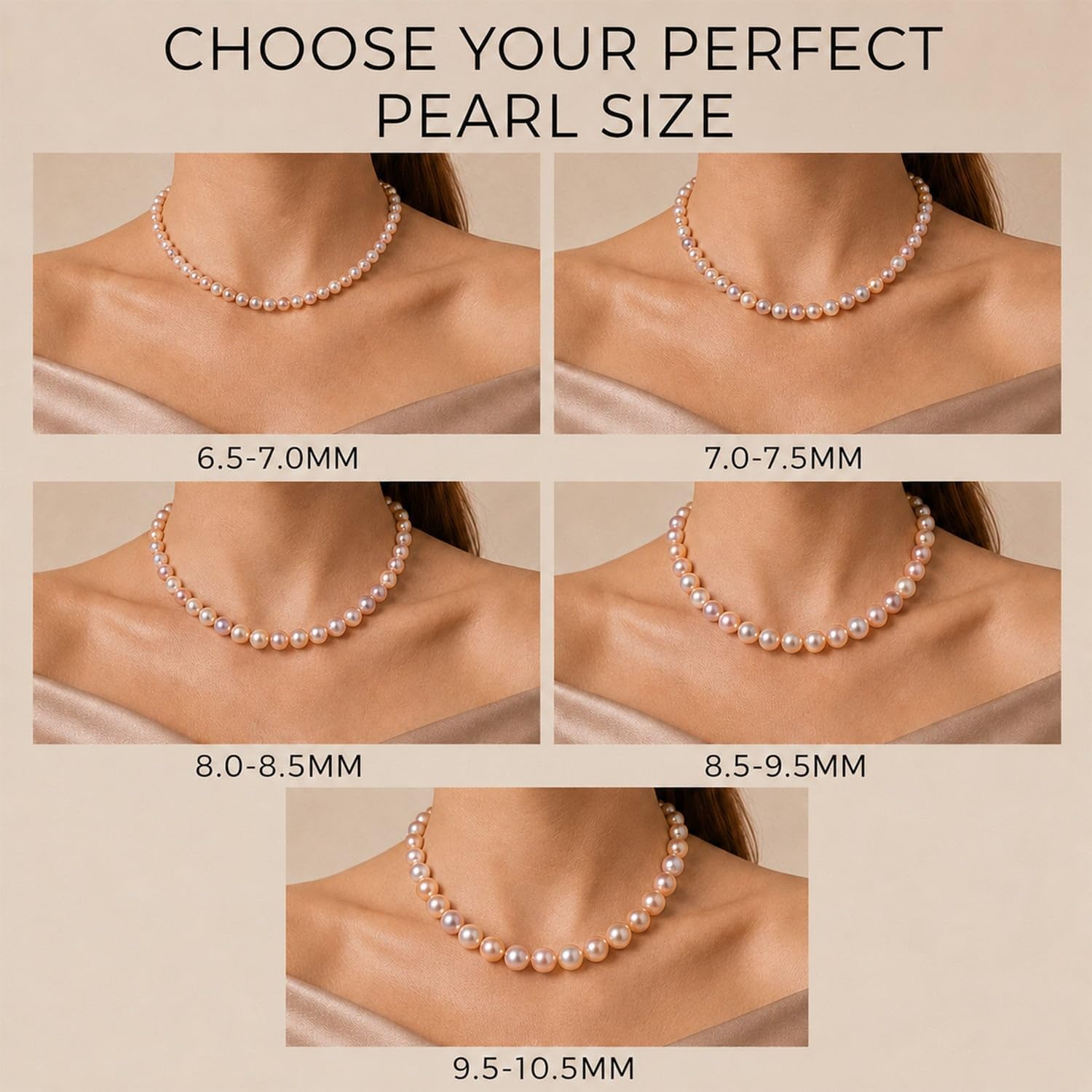 The Pearl Source Real Freshwater Pearl Necklace for Women, Genuine Cultured Freshwater Pearls, Fine Jewelry Gift