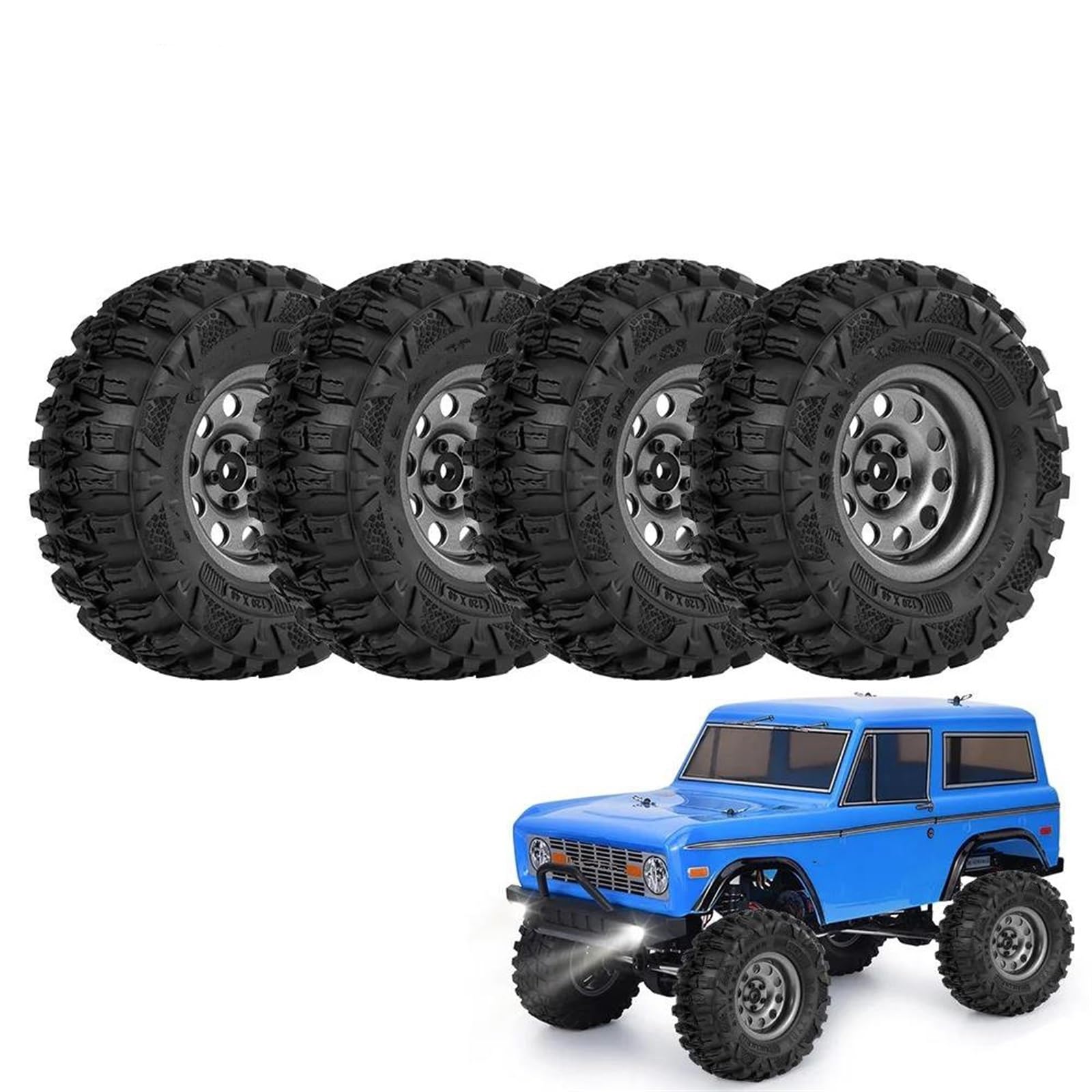 RC Ruote Gomma Compatibile Con SCX10 TRX-4 Per HSP Per RGT RR10 Per Traxxas Per Axial 4 Pezzi 2. Pollici RC Car Wheel Tire Mozzo In Metallo 1/10