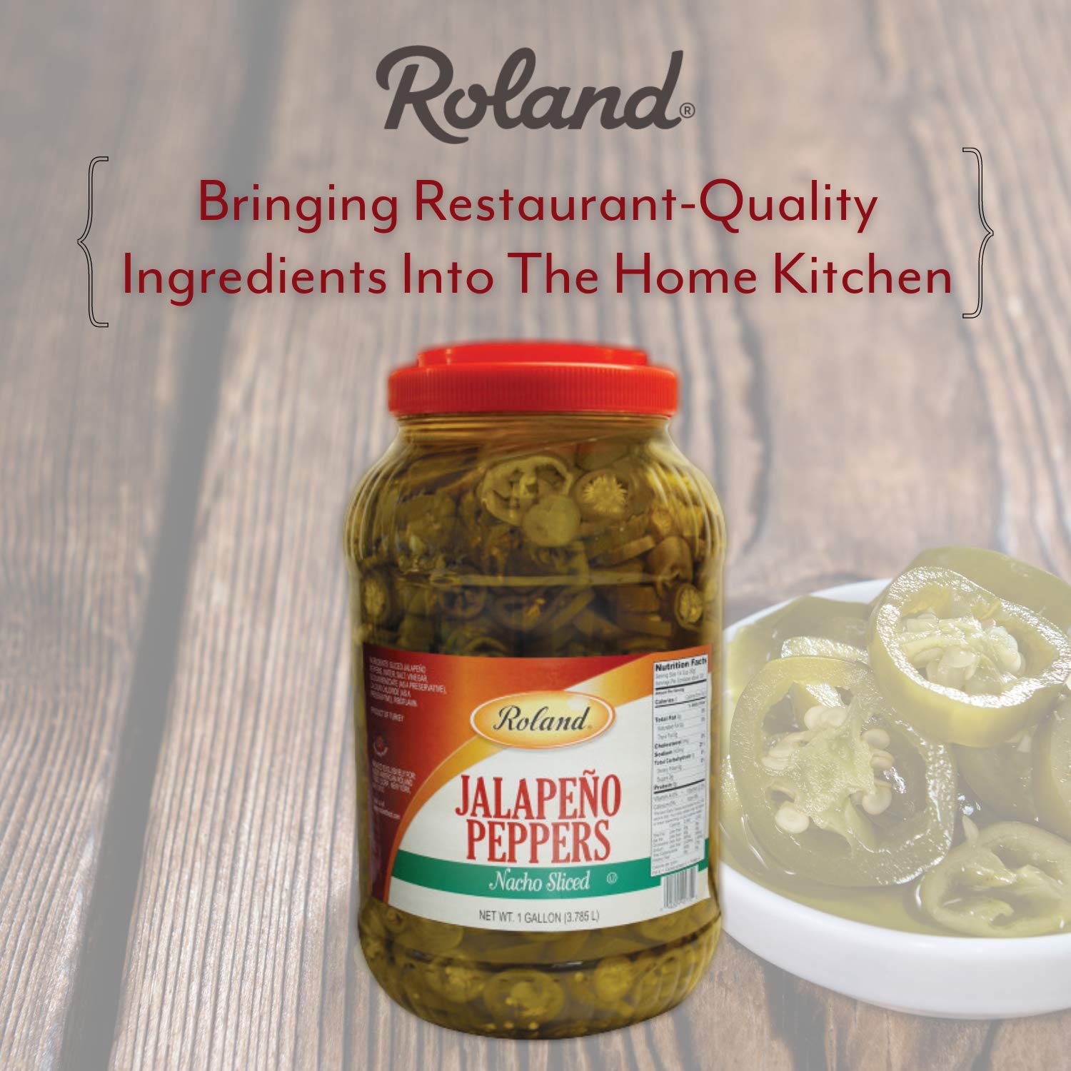 Roland Slice Jalapeno Peppers, 128-Ounce Jar (Pack of 2)