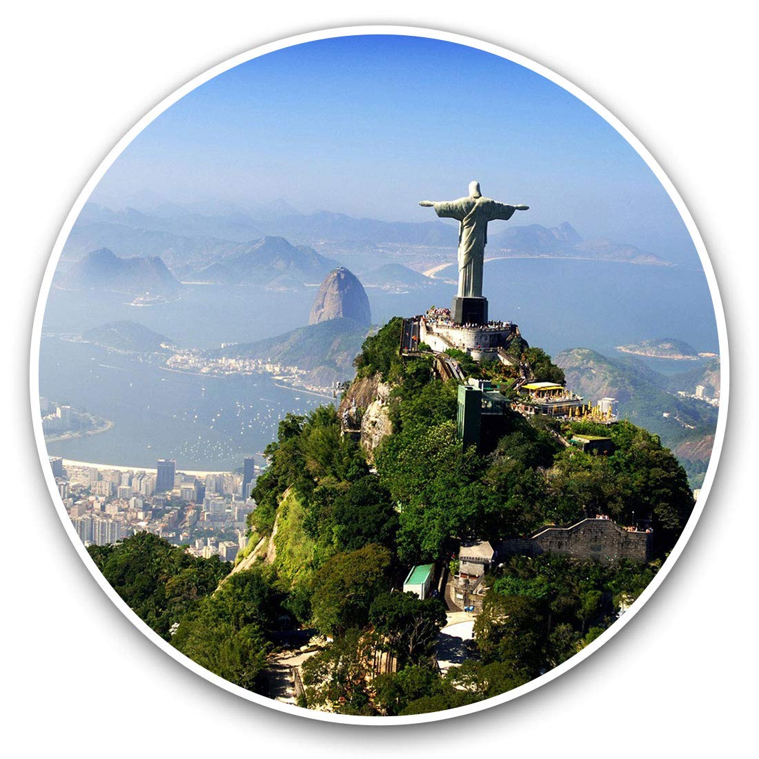 Vinyl Stickers (Set of 2) 10cm - Christ The Redeemer Brazil Decals for Laptops,Tablets,Luggage,Scrap Booking,Fridges, 8910