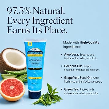 Pre-Swim Lotion for Chlorine Protection 8 fl oz | 97.5% Natural & Paraben-Free | Vitamin-Enriched with Aloe & Green Tea | Shields & Moisturizes Skin Before Swimming in Pools or Hot Tubs