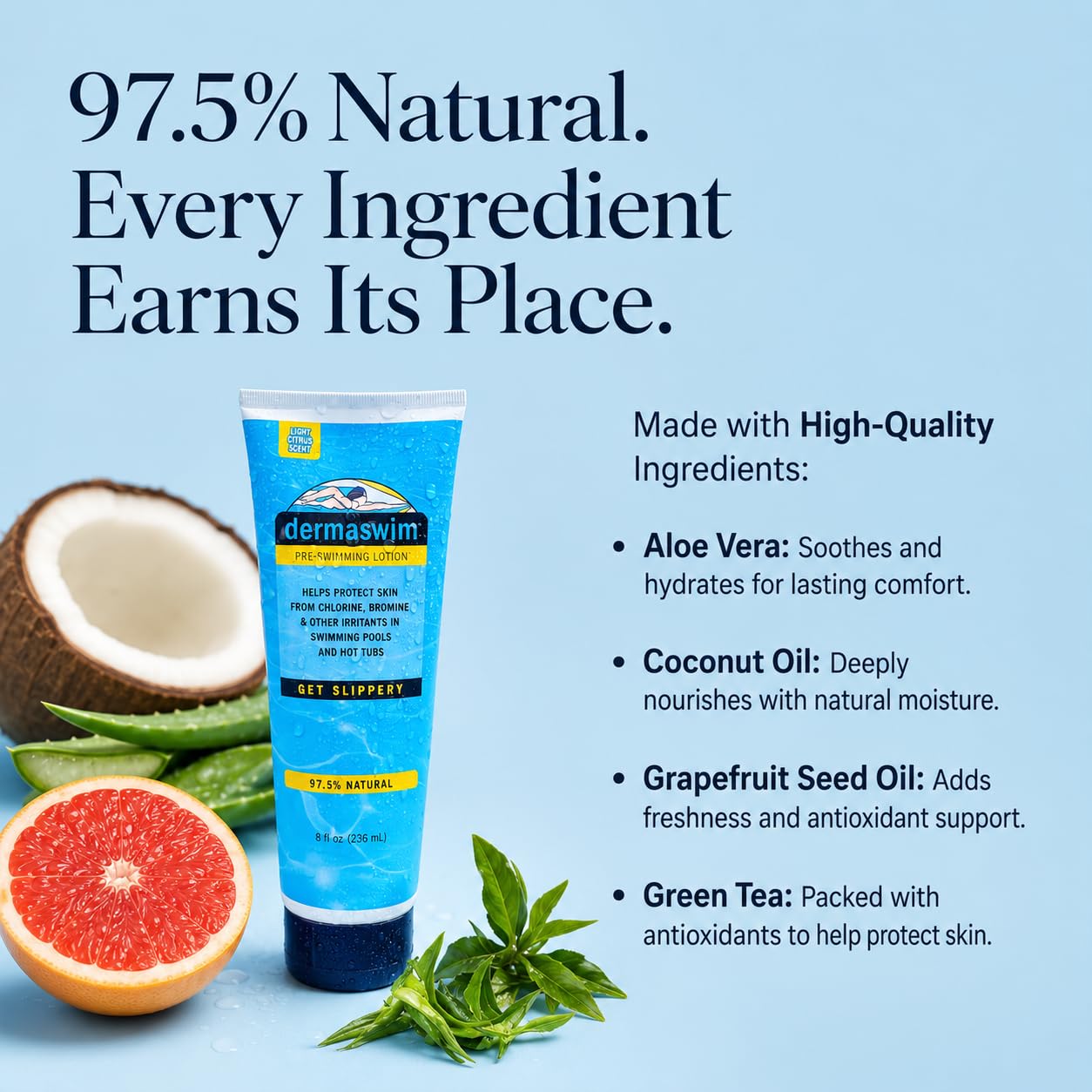 8 Ounce Tube Pre-Swimming Lotion by DermaSwim Pro