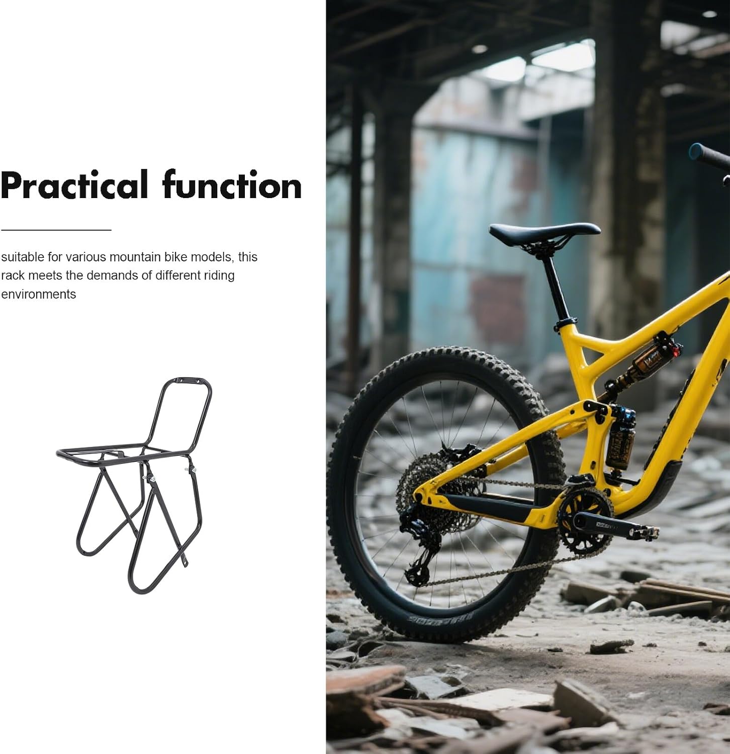 Mountain Bike Front Cargo Rack Bicycle Front Fork Carrier Metal Bike Luggage Shelf Universal Cycling Rack for Long-Distance Touring