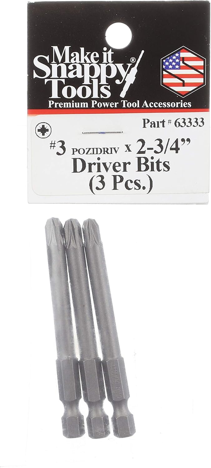 Make it Snappy Pozi-Drive Quick-Change Bit (Set of 3) #3 x 2-3/4"
