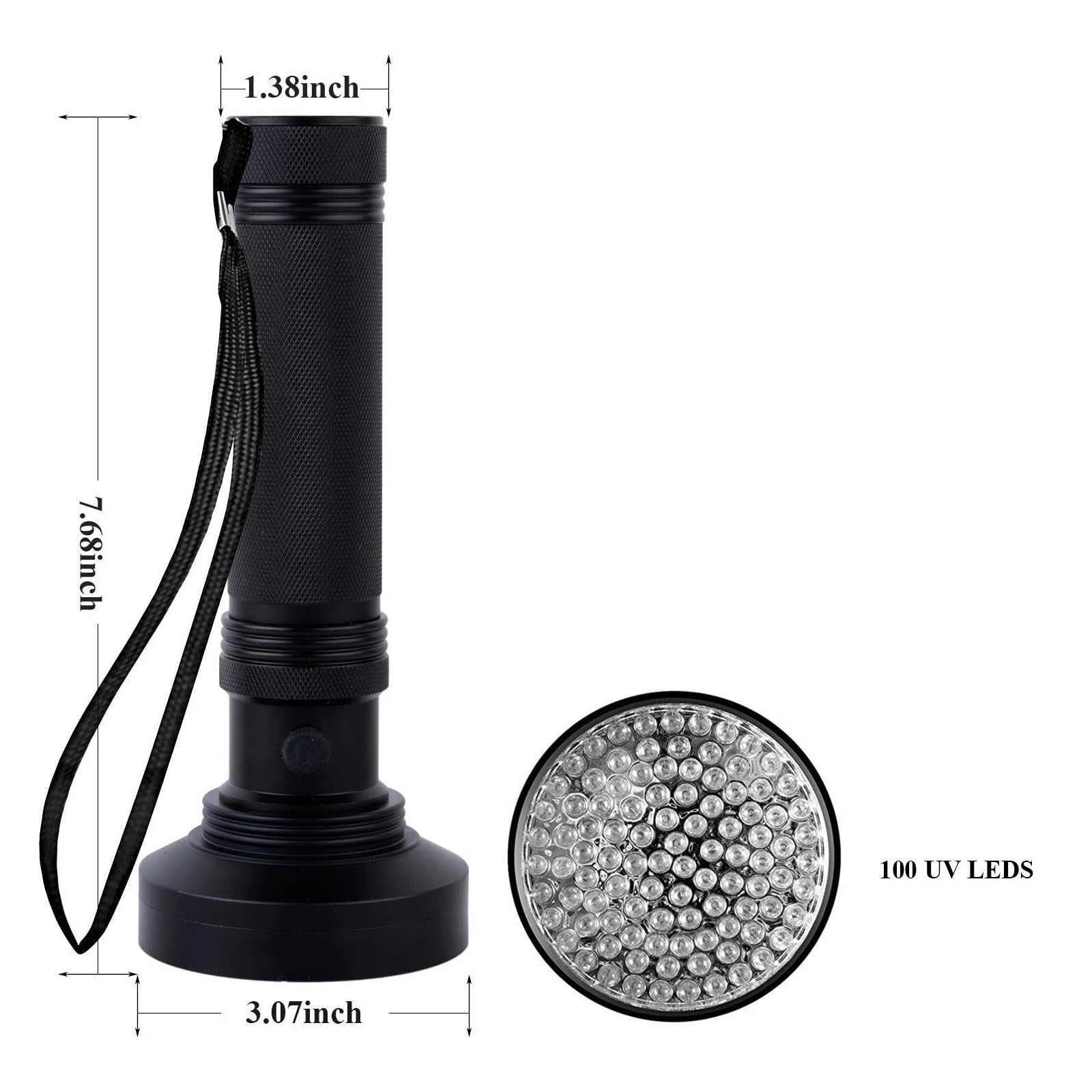 Światło UV, Latarka LED UV Ultrafiolet Mini 395nm UV Czarne światło Detektor plam moczu zwierząt domowych Polowanie(100 lamp beads)
