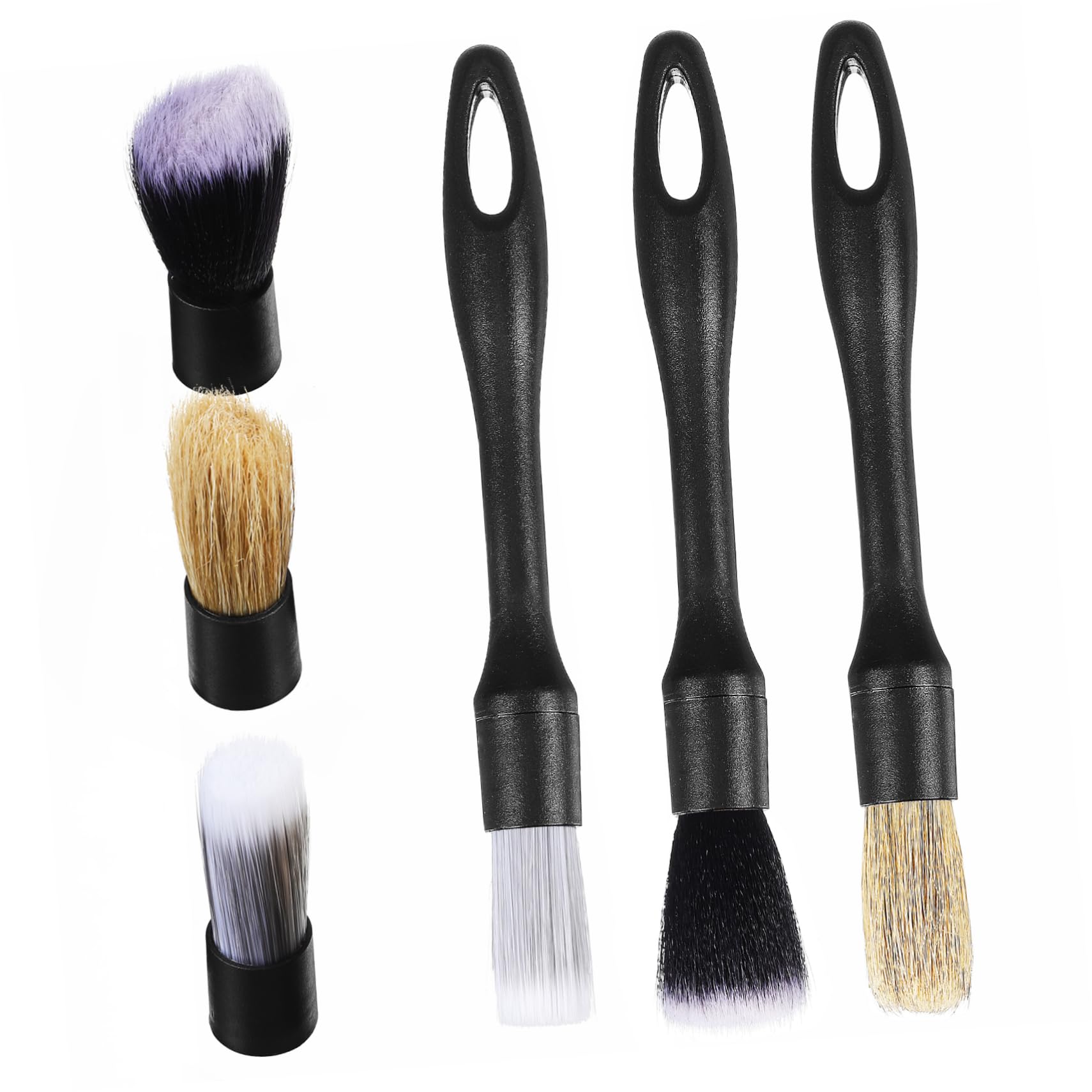 OUNONA Motorcycle Detailing Kit 1 Set Car Cleaning Brush Interior Car Detailing Kit Replacement Brush Heads